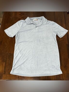 C&C California Light Blue Terry Cloth Polo Shirt Men’s Size Small